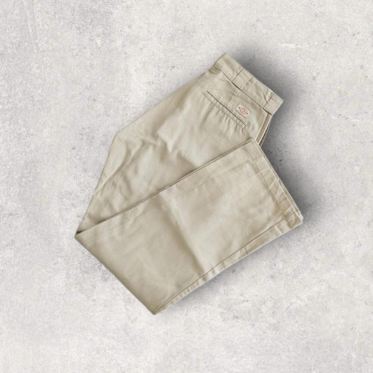 Dickies 874 Cream Pants - מכנסי דיקיס שמנת קלאסיים לגברים בגזרת Workwear