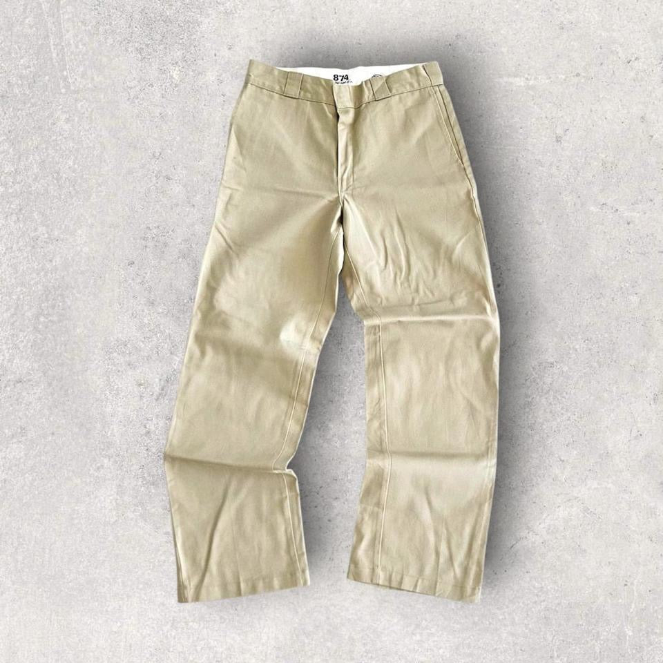 Dickies 874 Cream Pants - מכנסי דיקיס שמנת קלאסיים לגברים בגזרת Workwear