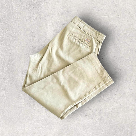 Dickies 874 Cream Pants - W34 – מכנסי דיקיס קלאסיים וינטג׳ בצבע קרים
