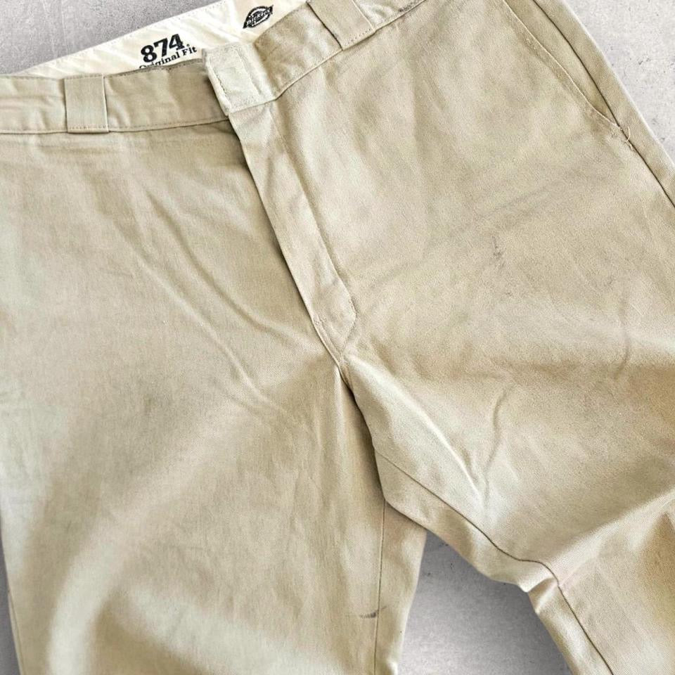 Dickies 874 Cream Pants - W34 – מכנסי דיקיס קלאסיים וינטג׳ בצבע קרים