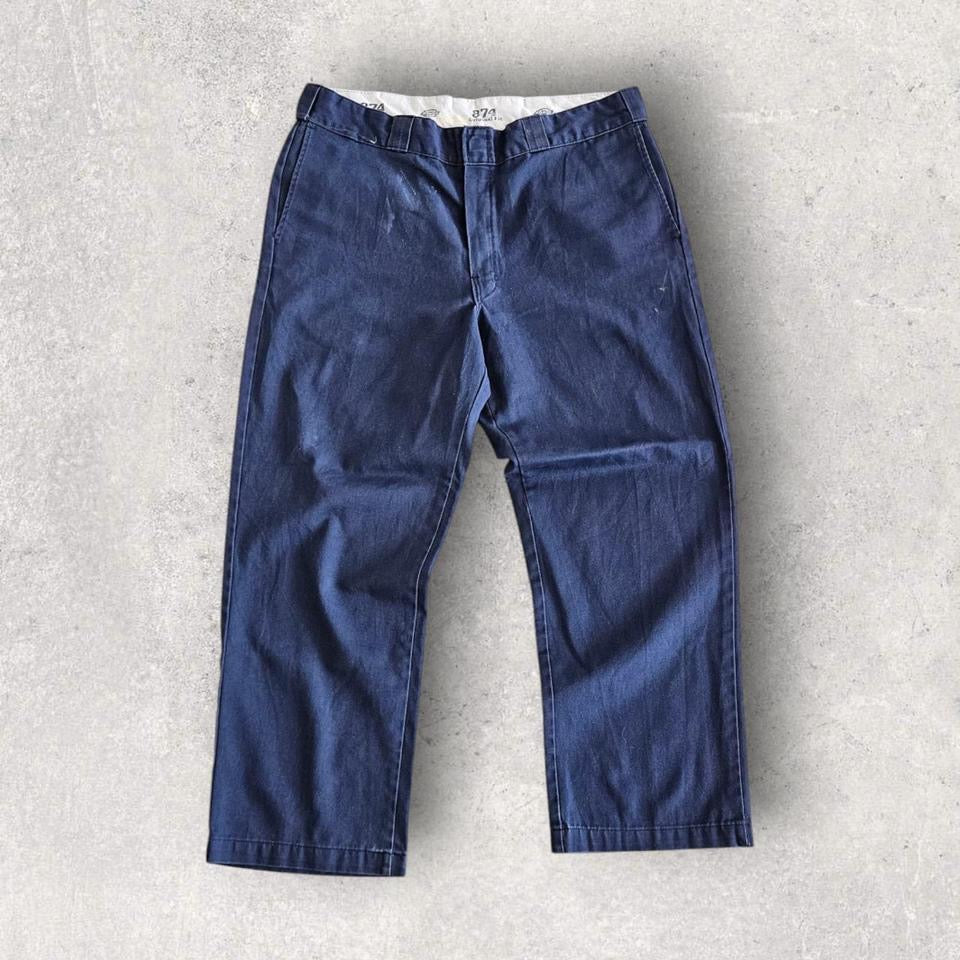 Dickies 874 navy trousers blue workwear vintage size 36x39