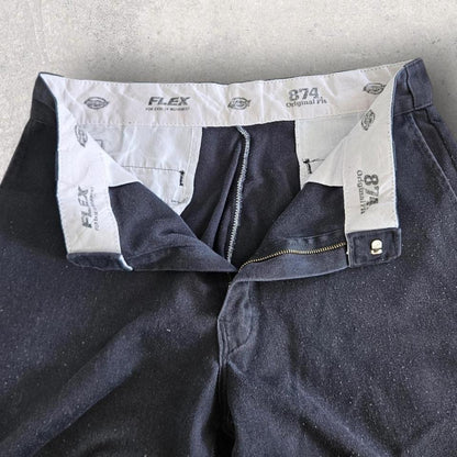 Dickies 874 black trousers vintage workwear straight leg size 33x44