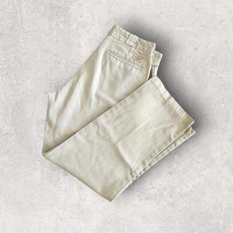 Dickies 874 cream pants workwear vintage straight fit size 31x32