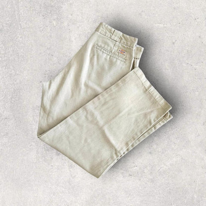 Dickies 874 cream pants workwear vintage straight fit size 31x32