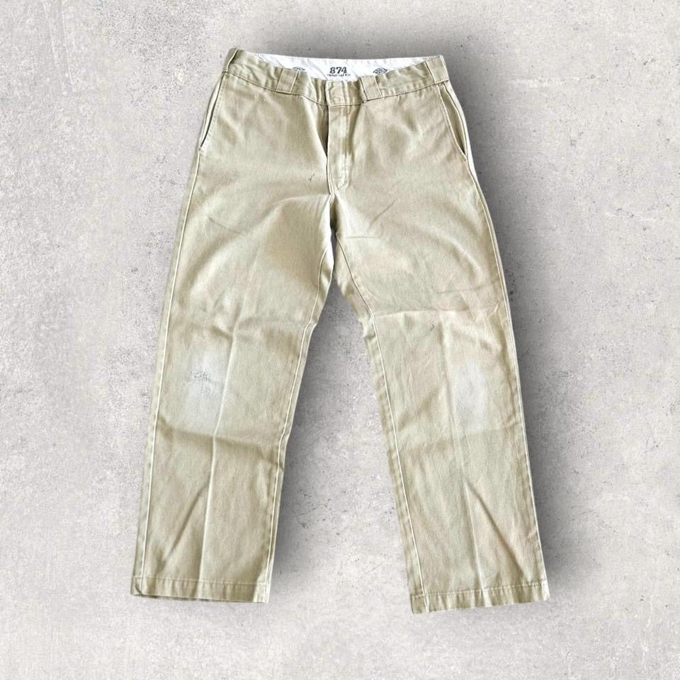 Dickies 874 cream pants workwear vintage straight fit size 31x32