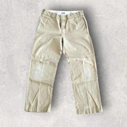 Dickies 874 cream pants workwear vintage straight fit size 31x32