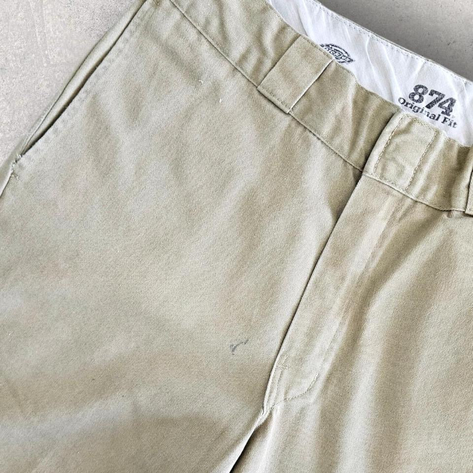 Dickies 874 cream pants workwear vintage straight fit size 31x32