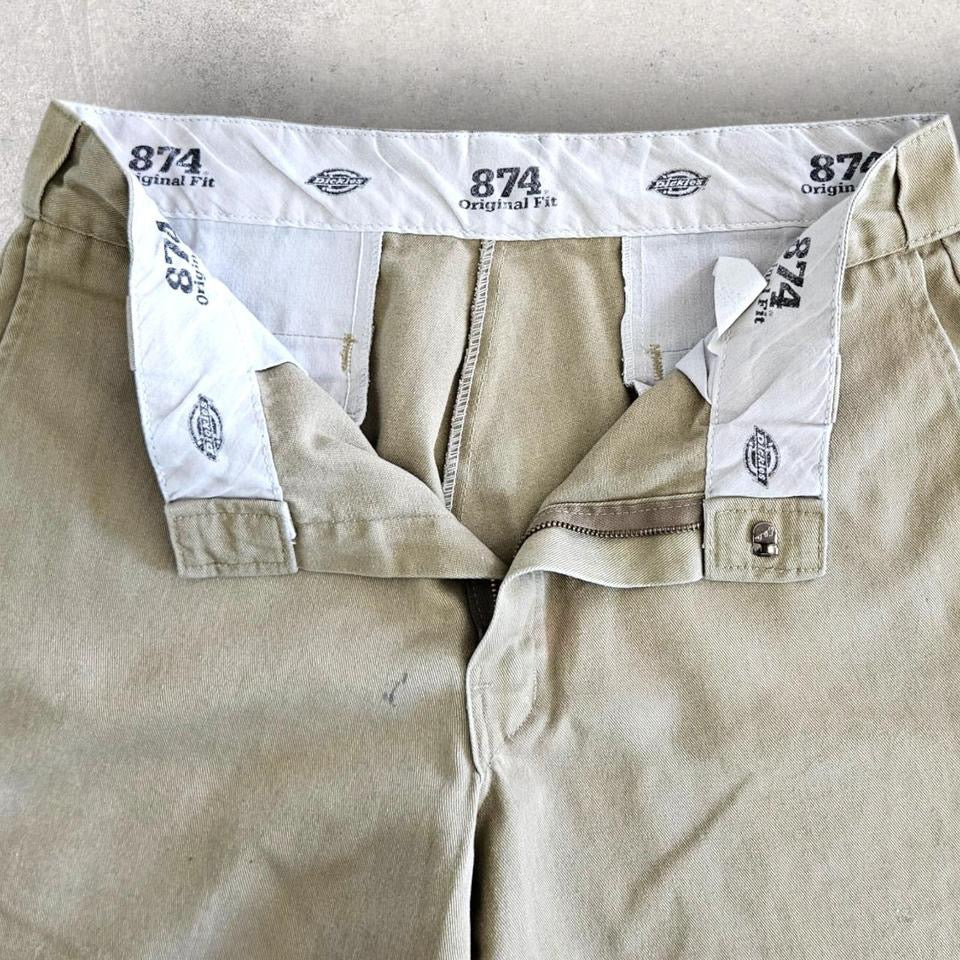 Dickies 874 cream pants workwear vintage straight fit size 31x32