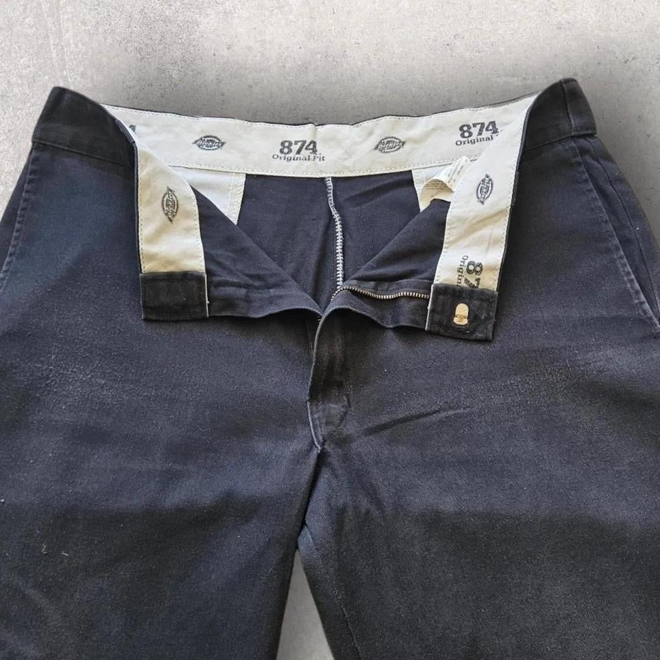 Dickies 874 Black Trousers - 38X30 מכנס שחור וינטג' מקורי של דיקיס במצב טוב – פריט יד שנייה מהאתר הכי גדול בארץ