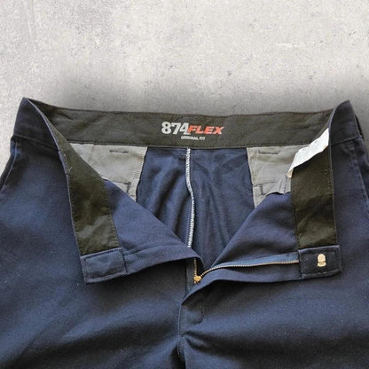 Dickies 874 Navy Flex Pants מכנס כחול כהה בגזרת 38x30 מבד גמיש – בגדי יד שנייה איכותיים
