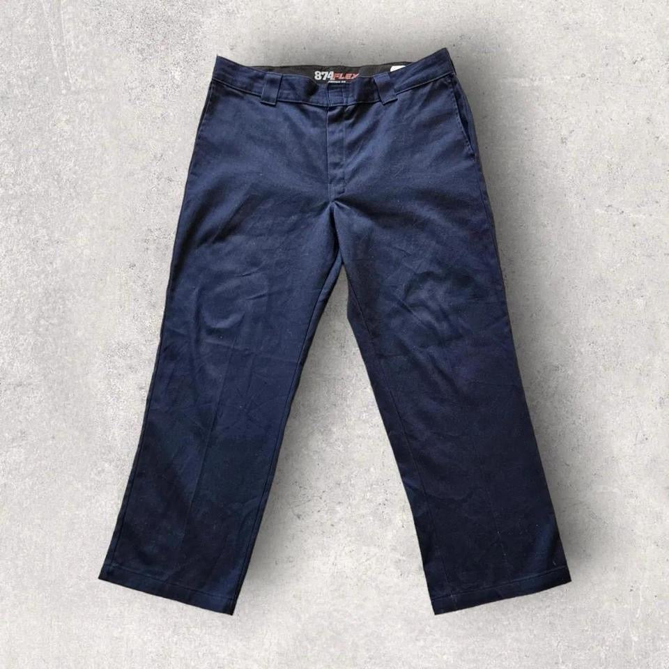 Dickies 874 Navy Flex Pants מכנס כחול כהה בגזרת 38x30 מבד גמיש – בגדי יד שנייה איכותיים