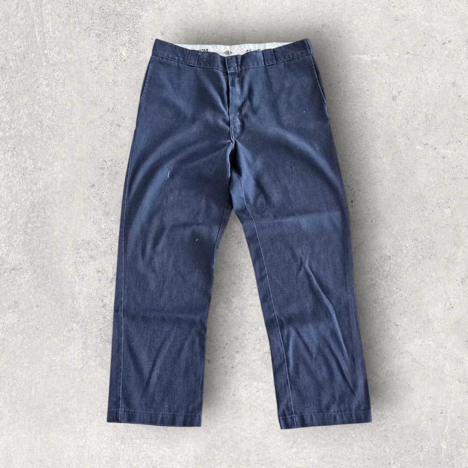 Dickies 874 Navy Flex Pants 38x32 – vintage navy work pants with light front scratches