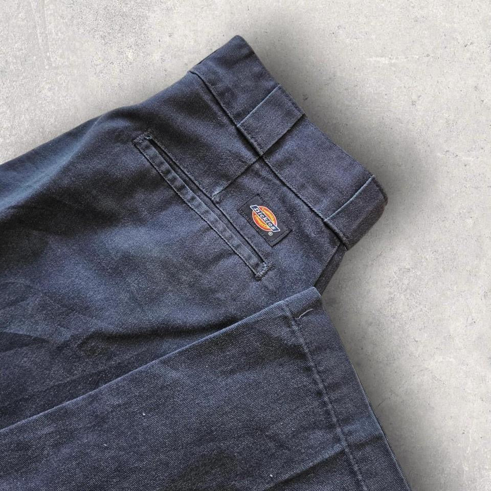 Dickies 874 Navy Trousers – 31x32 – vintage navy work pants with scratches and knee stains