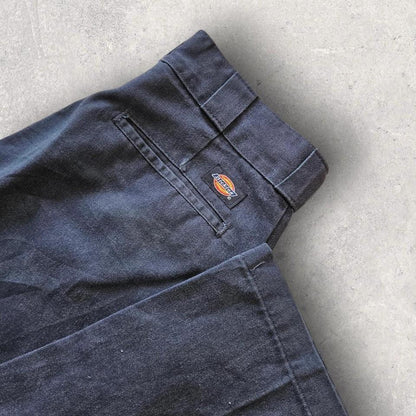 Dickies 874 Navy Trousers – 31x32 – vintage navy work pants with scratches and knee stains