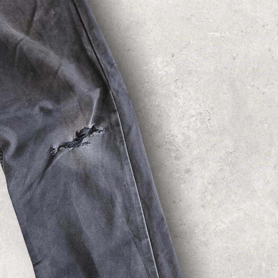 Dickies Black ‘Flex’ Workwear Pants – 32x30 – vintage black work pants with stains and a hole