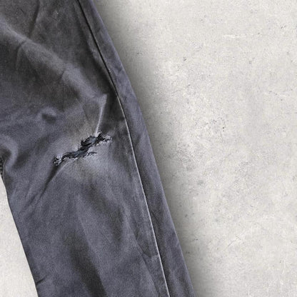 Dickies Black ‘Flex’ Workwear Pants – 32x30 – vintage black work pants with stains and a hole