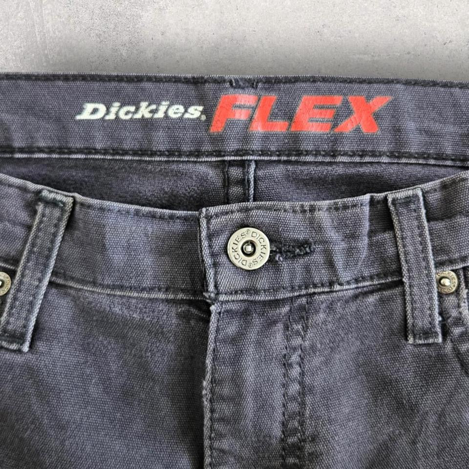 Dickies Black ‘Flex’ Workwear Pants – 32x30 – vintage black work pants with stains and a hole