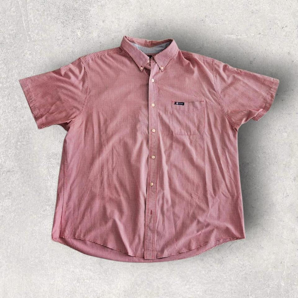 Chaps Red Squares Polo Shirt XXL – Classic Vintage Red Pattern