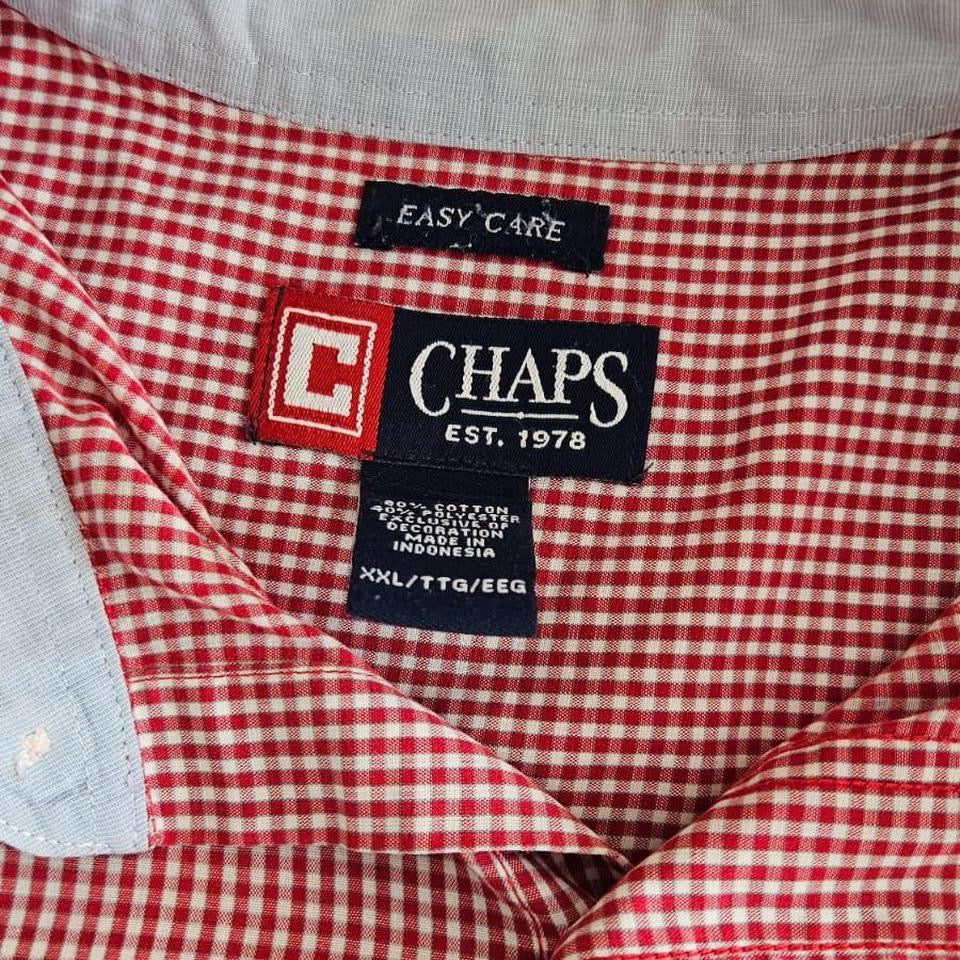 Chaps Red Squares Polo Shirt XXL – Classic Vintage Red Pattern