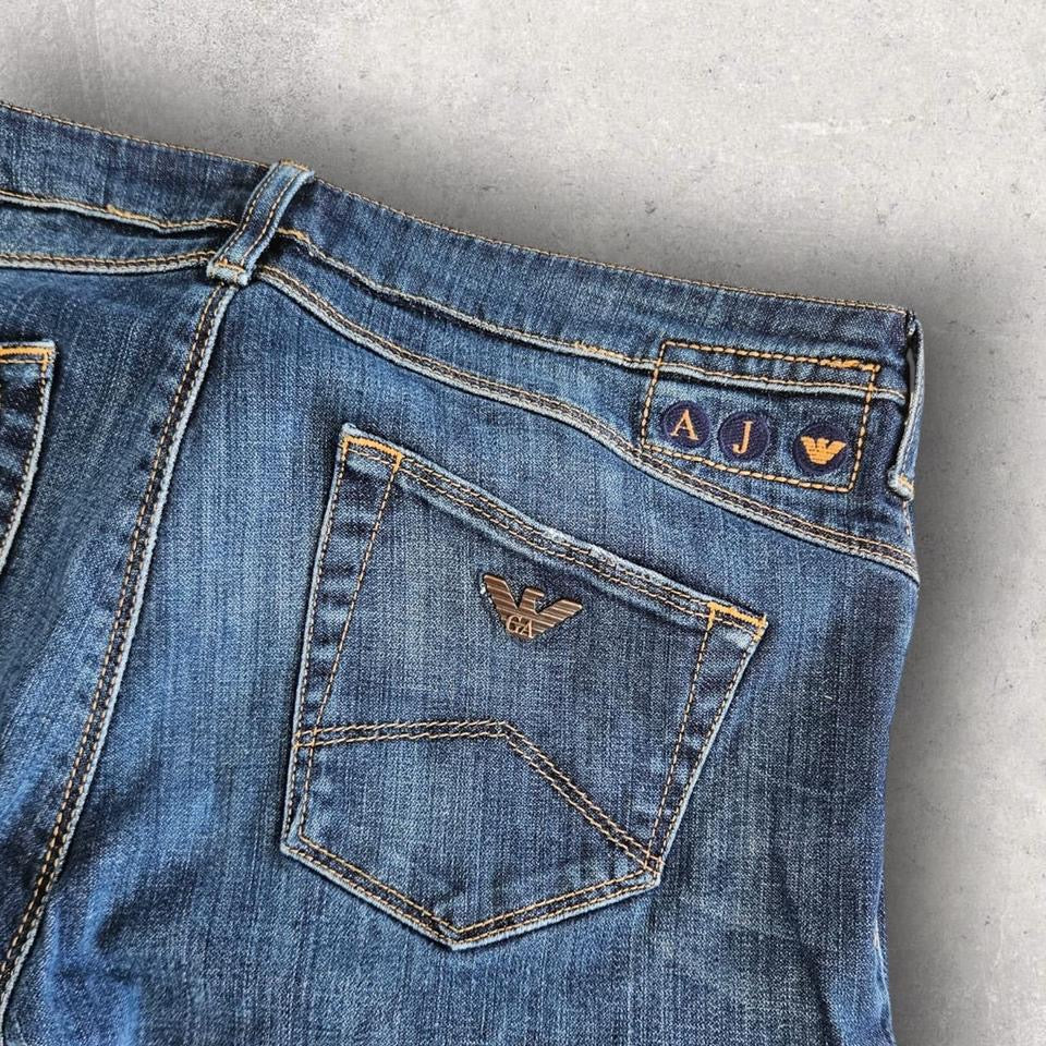 Armani Navy Jeans for Men W30 with Zippered Heels – Slim Fit