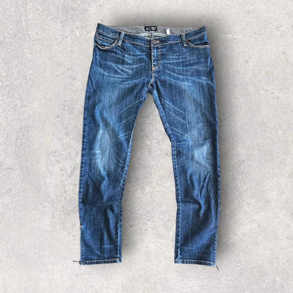Armani Navy Jeans for Men W30 with Zippered Heels – Slim Fit