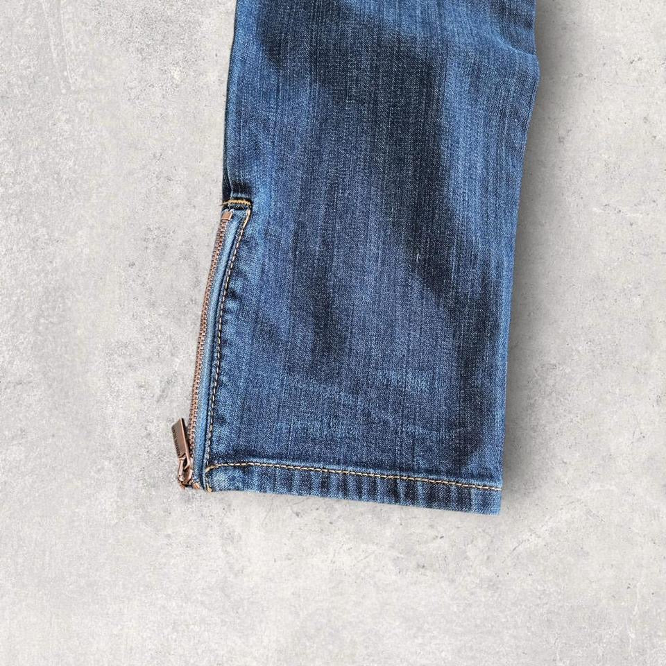 Armani Navy Jeans for Men W30 with Zippered Heels – Slim Fit