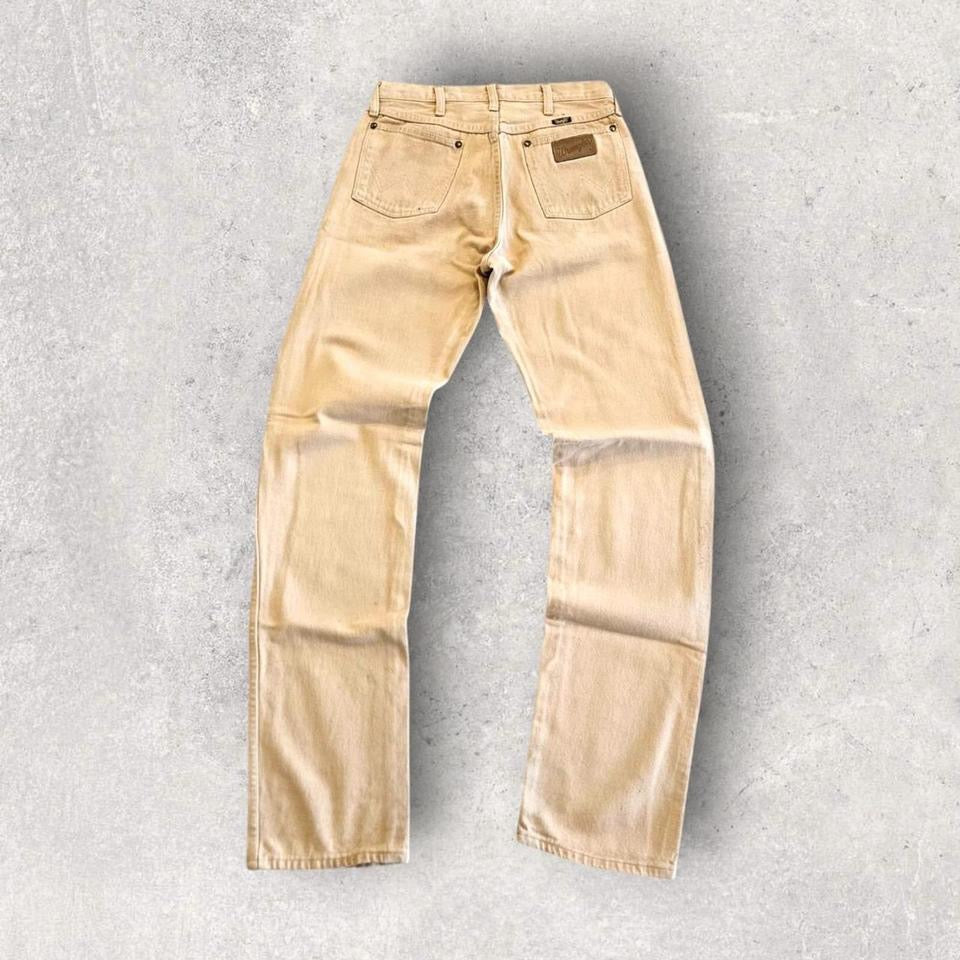 Wrangler Cream Strach Jeans – 30x38 Vintage Cream Denim Pants