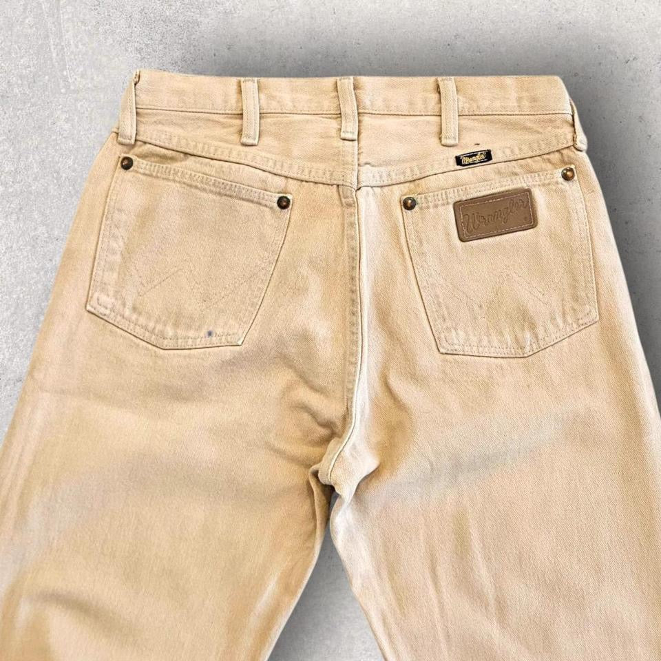 Wrangler Cream Strach Jeans – 30x38 Vintage Cream Denim Pants