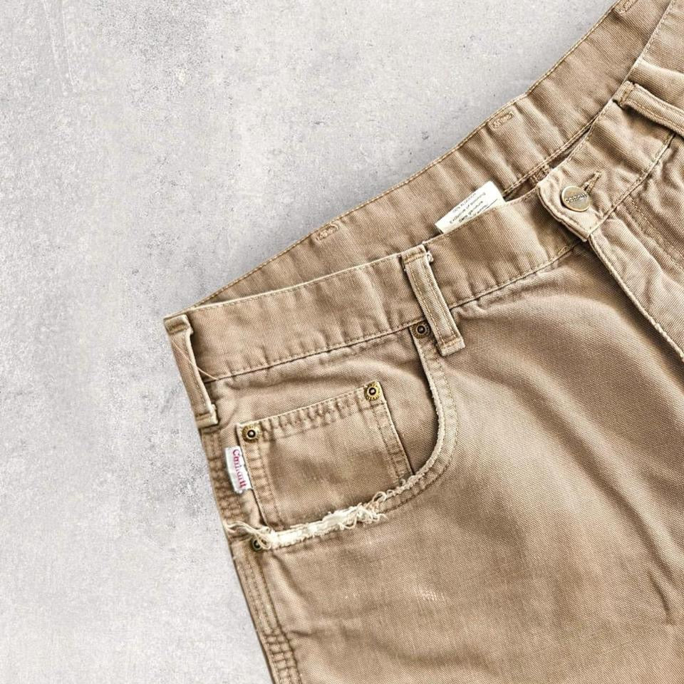 Carhartt Cream Carpenters Shorts – W35 Vintage Workwear Shorts