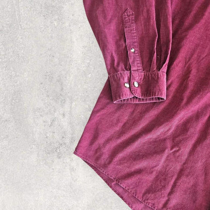 Sun River Burgundy corduroy polo Shirt – XXL – Vintage Cord Polo Top