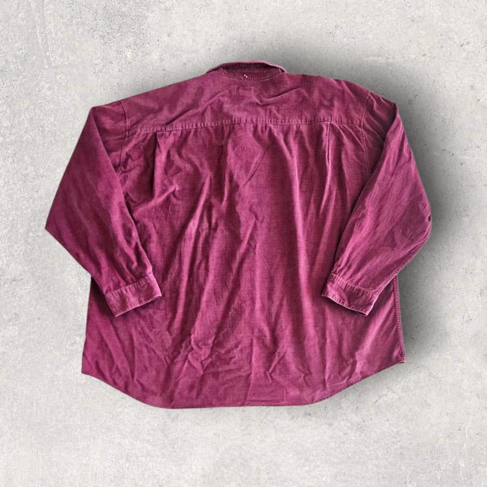Sun River Burgundy corduroy polo Shirt – XXL – Vintage Cord Polo Top