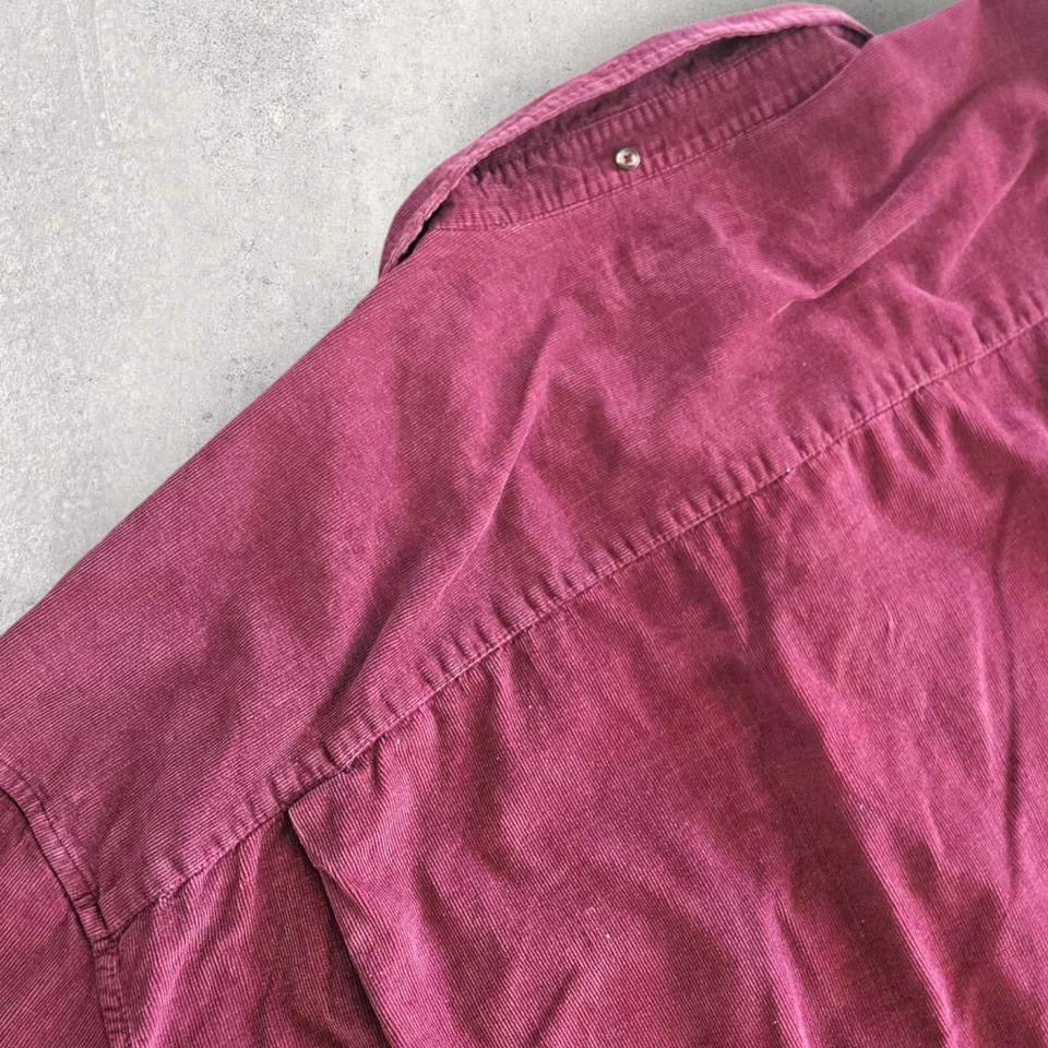 Sun River Burgundy corduroy polo Shirt – XXL – Vintage Cord Polo Top