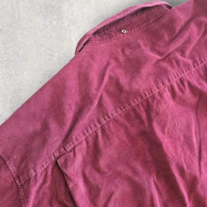 Sun River Burgundy corduroy polo Shirt – XXL – Vintage Cord Polo Top