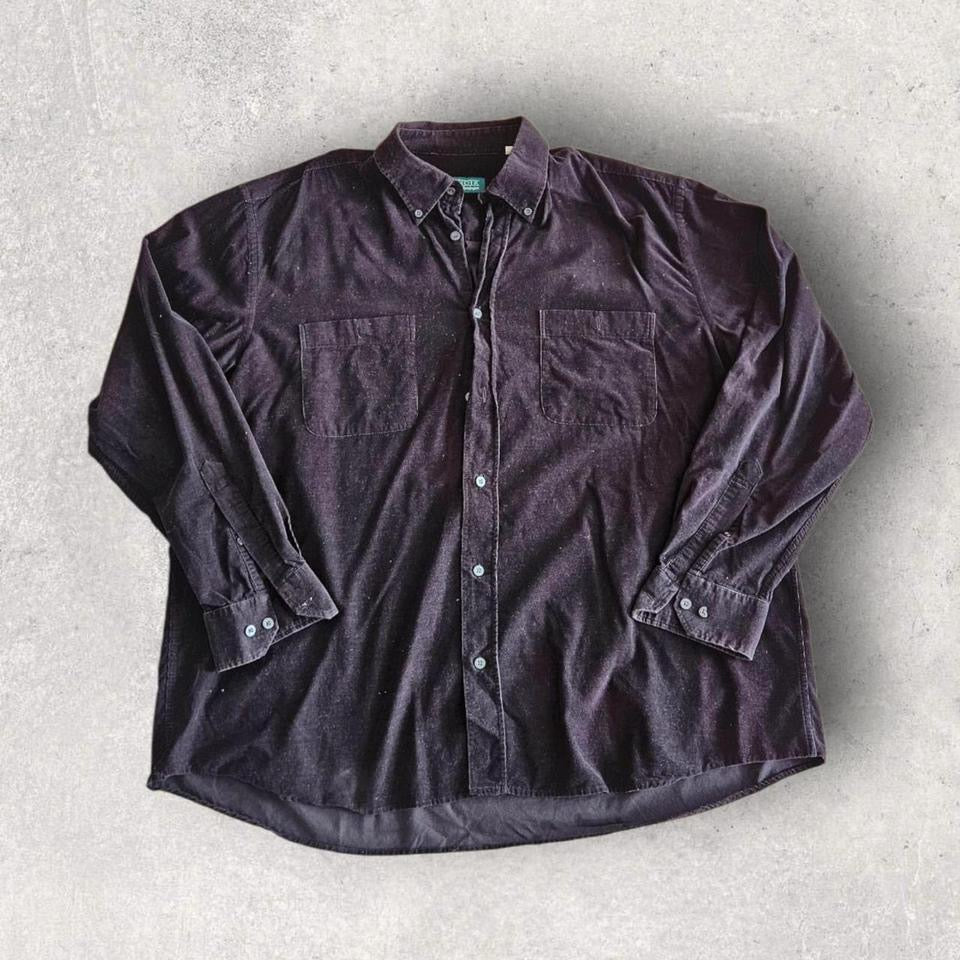 Black Corduroy Polo Shirt XL – Vintage Baggy Fit