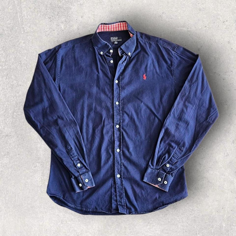 Ralph Lauren Blue Polo Shirt L – Classic Fit Vintage Polo