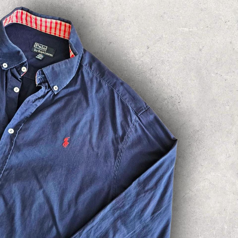 Ralph Lauren Blue Polo Shirt L – Classic Fit Vintage Polo