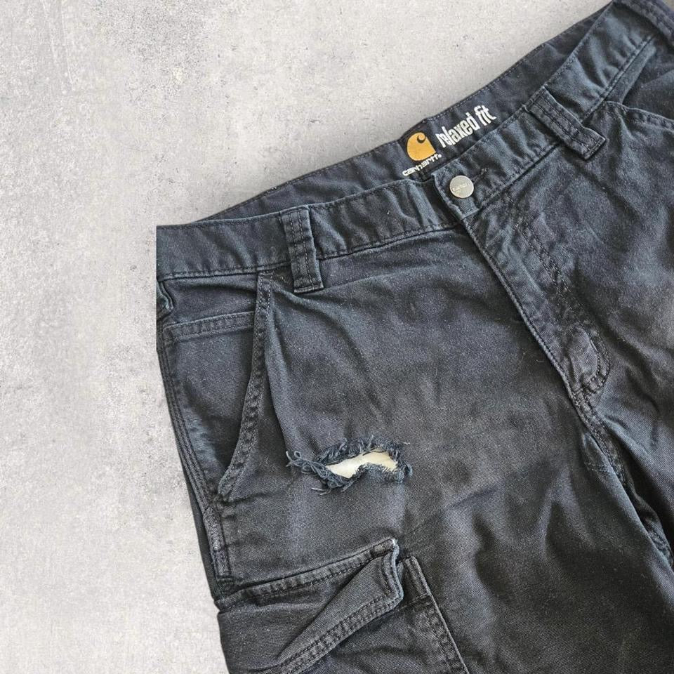 Carhartt Black Cargo Pants W34 – Vintage Workwear Utility Style