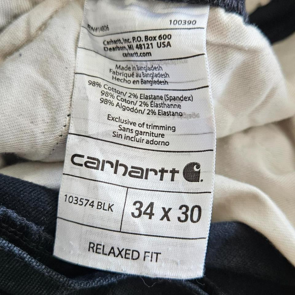 Carhartt Black Cargo Pants W34 – Vintage Workwear Utility Style