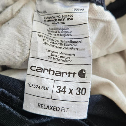 Carhartt Black Cargo Pants W34 – Vintage Workwear Utility Style