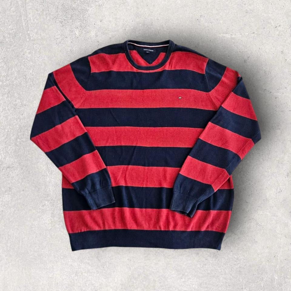 סוודר לוגו פסים Tommy Hilfiger במידה XXL