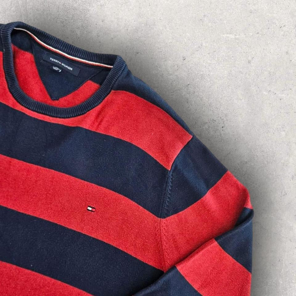 סוודר לוגו פסים Tommy Hilfiger במידה XXL