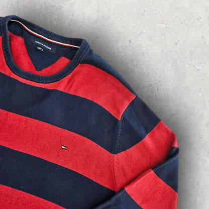 סוודר לוגו פסים Tommy Hilfiger במידה XXL