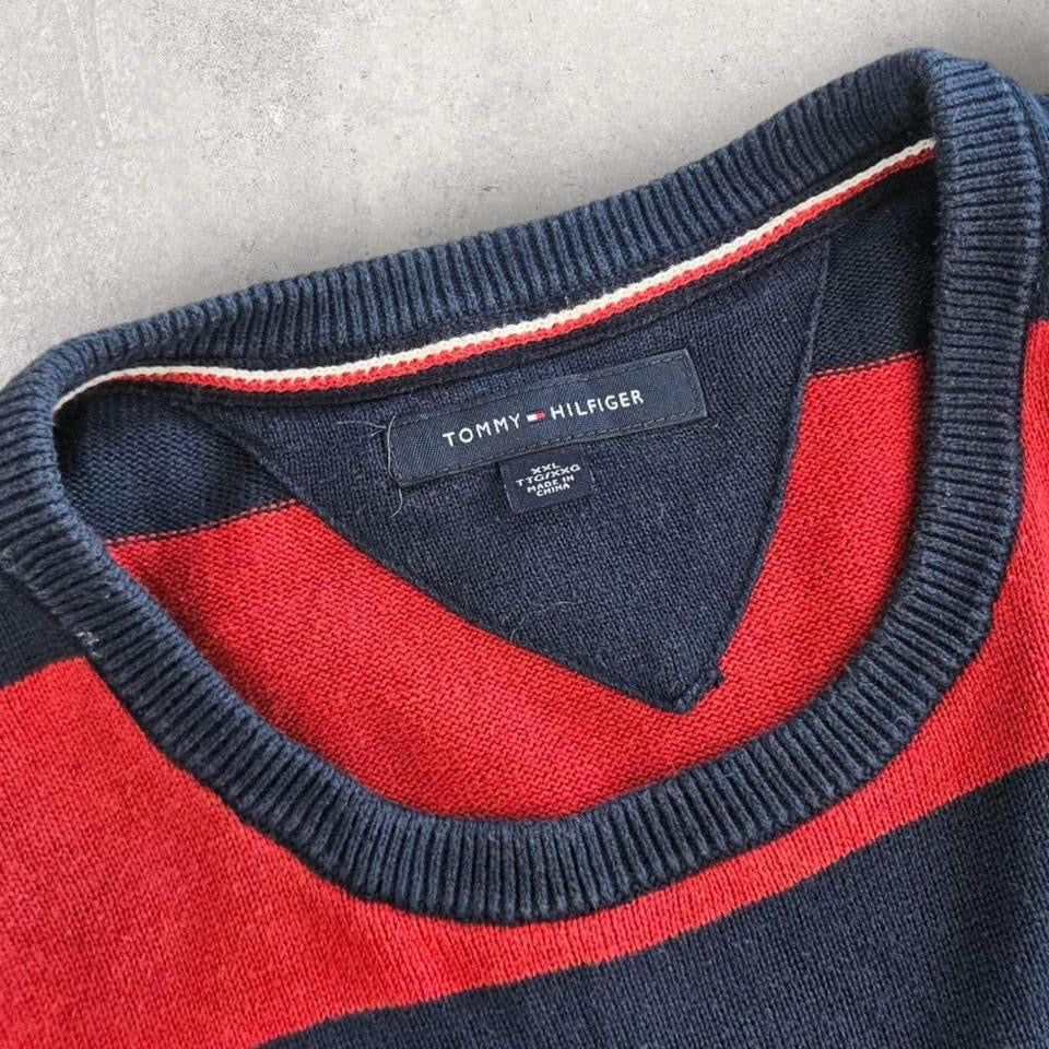 סוודר לוגו פסים Tommy Hilfiger במידה XXL