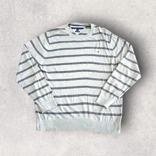 סוודר אפור לוגו של Tommy Hilfiger במידה XXL
