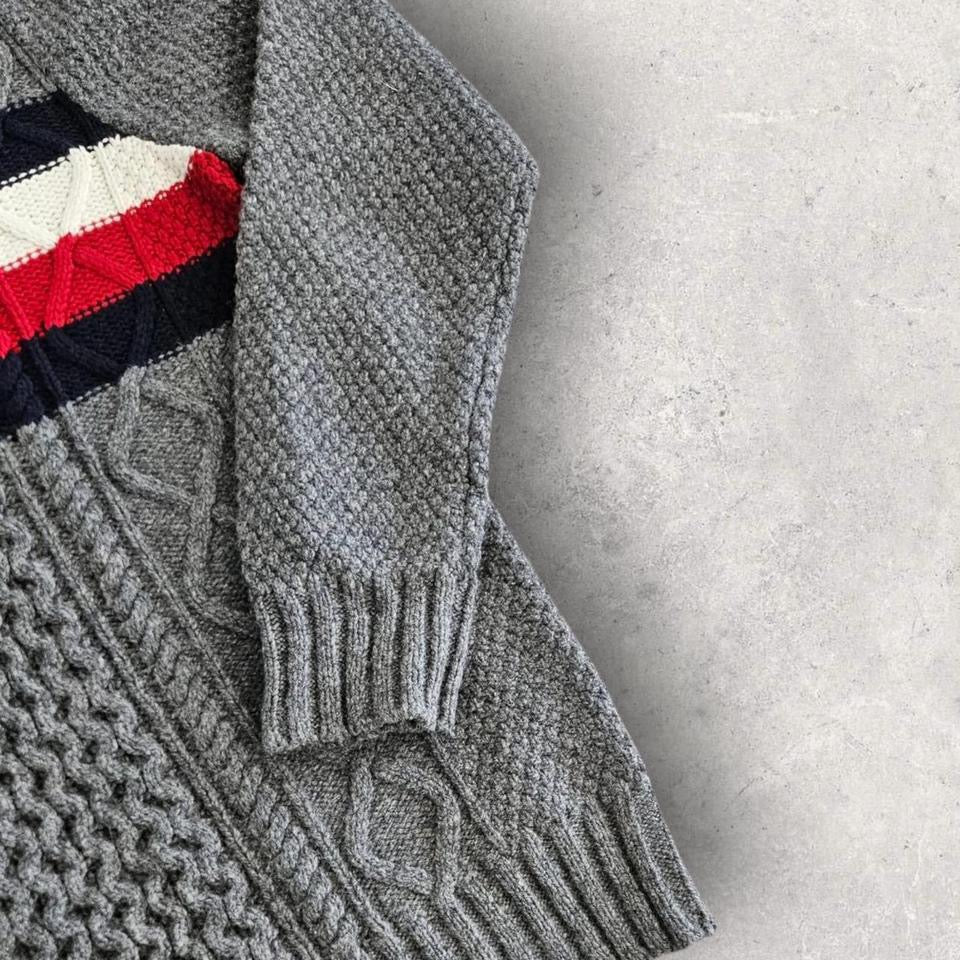Tommy Hilfiger סוודר אפור עם קשר במידה L
