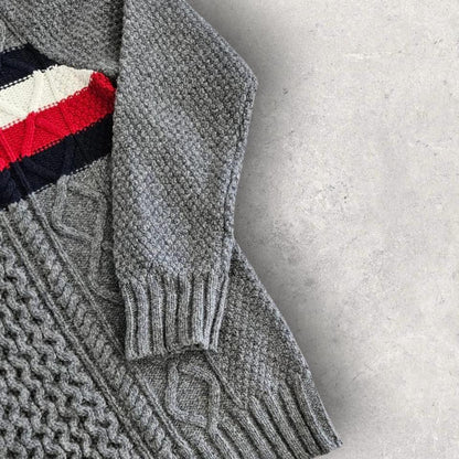 Tommy Hilfiger סוודר אפור עם קשר במידה L