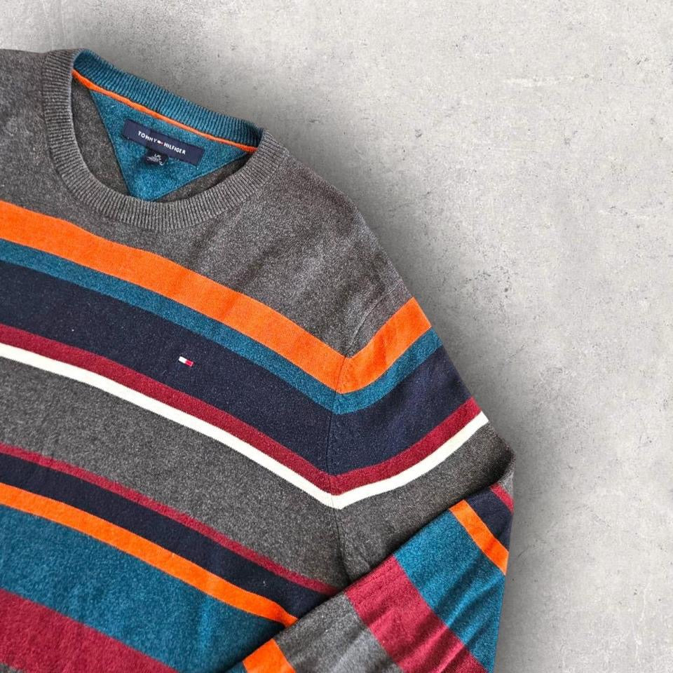סוודר פסים Tommy Hilfiger מידה L ארוך