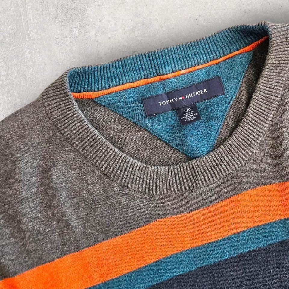 סוודר פסים Tommy Hilfiger מידה L ארוך