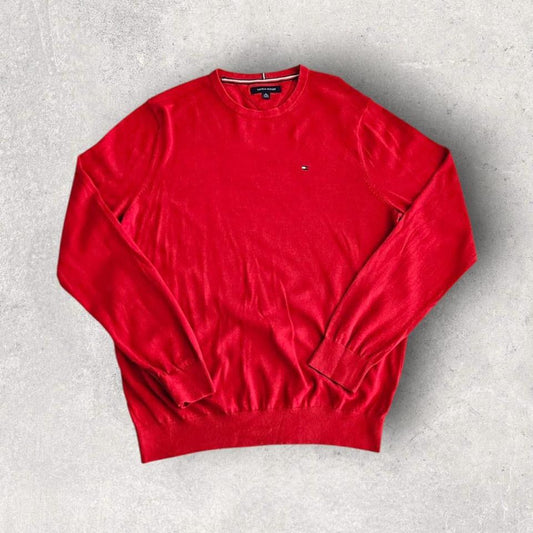 סוודר אדום Tommy Hilfiger עם לוגו מידה XL