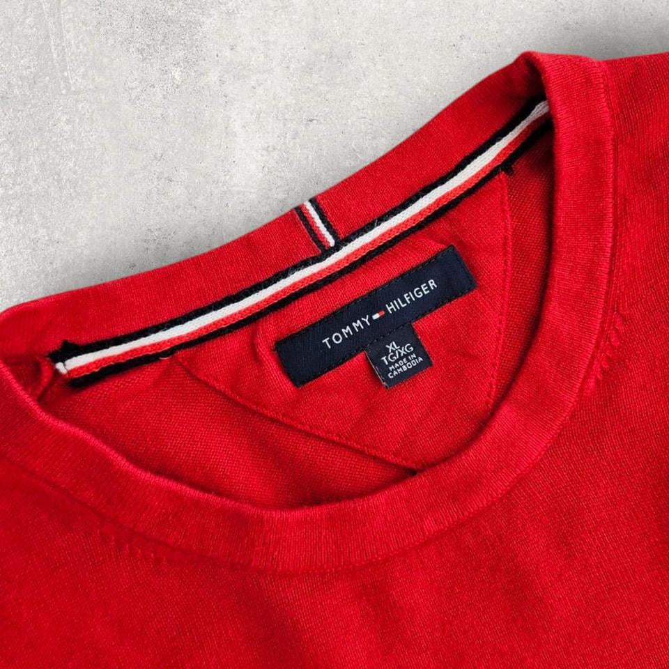 סוודר אדום Tommy Hilfiger עם לוגו מידה XL